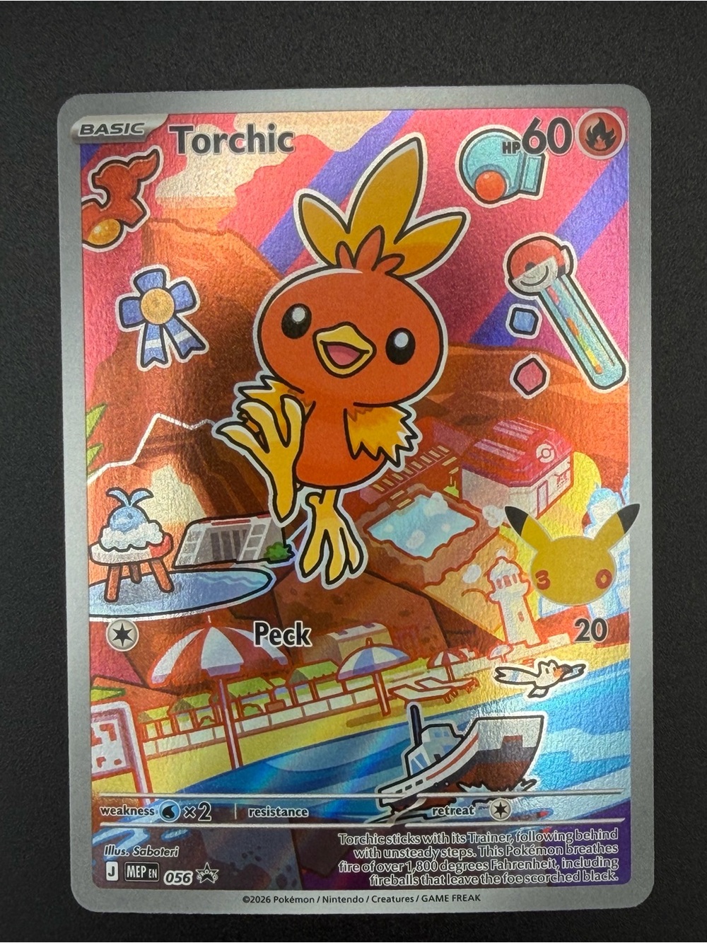 Pokemon TCG Torchic MEP 056 First Partners Series 3 Black Star Full Art Promo